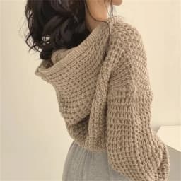 Korejský elegantní pletený svetr kabát ženy podzimní zimní módní pevná mikina s kapucí na zip kardigan dáma ležérní pouliční ležérní styl bunda - náhled 5