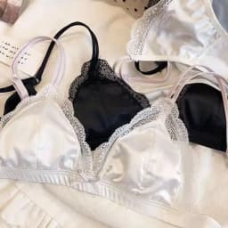 Francouzská saténová dívčí ultratenká sexy krajková letní prodyšná podprsenka - náhled 4