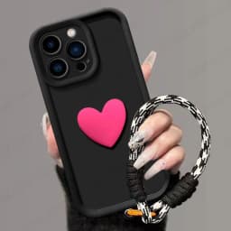 Pouzdro pro Honor X5B Plus Honor 200 Smart Honor X6B Honor X8A X8B X8 X6A X6S X7 X7A Pouzdro na telefon s motivem srdce a popruhem pro Honor - náhled 2
