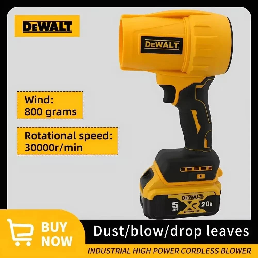 Dewalt kartáčový ventilátor 30 000 ot./min, akumulátorový turbínový ventilátor, ruční ventilátor s vysokým výkonem, dobíjecí nástroj na odfukování prachu 20 V, nový z roku 2025