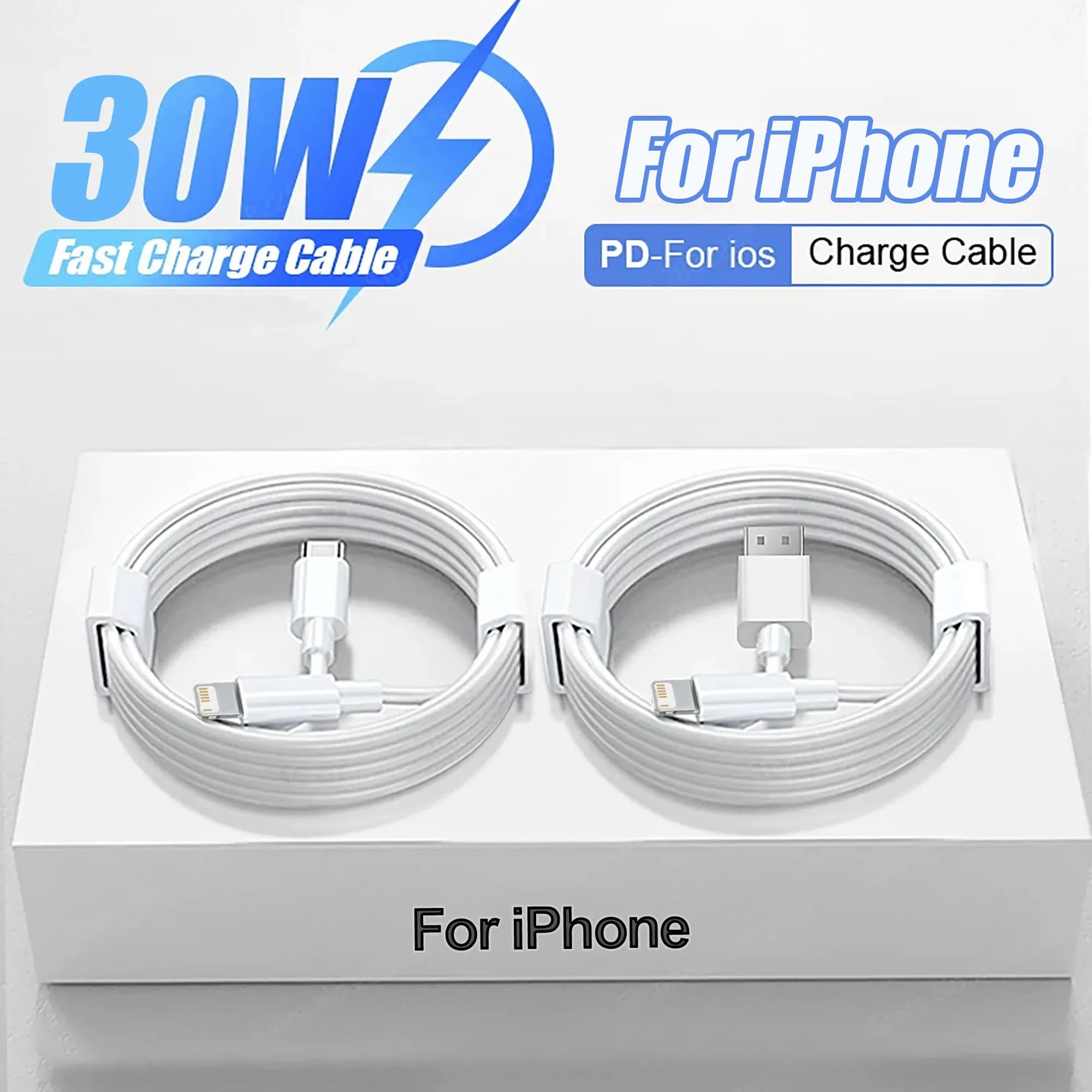 30W rychlé nabíjení USB-C kabel pro iPhone 14 13 12 11 Pro Max Data Line 8 7 6 Plus XS X XR SE2020 rychlé nabíjení příslušenství pro telefony