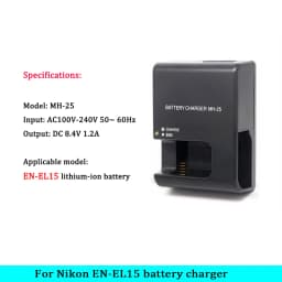 Nabíječka MH-25 EN-EL15 pro D850, D800, D800E, D810, D810E, D600E, D500, D7000, D7100, D7200, D7300, D7500, D610, D750, V1 - náhled 4