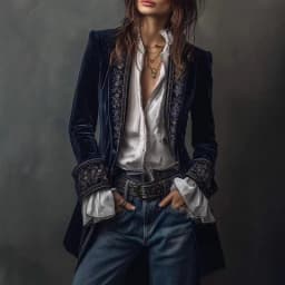 ZEMOREXMZ  autumn and winter new women's long-sleeved solid color splicing lace gold velvet jacket c