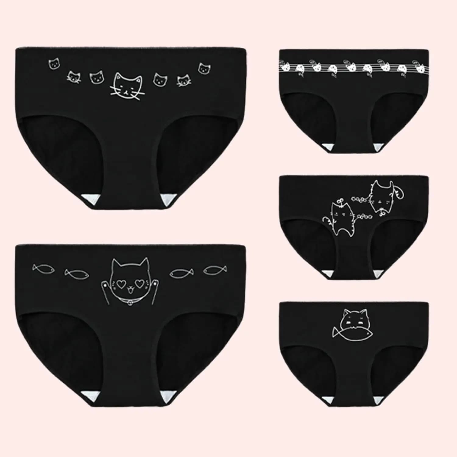 5 ks/sada bavlněných kreslených roztomilých kalhotek pro dívky, krátké spodní prádlo pro ženy