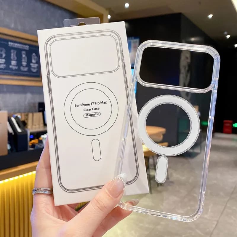 Originální průhledné pouzdro MagSafe pro Apple iPhone 17 Air 16 16E 15 14 13 12 Mini 11 Pro Max Plus magnetické bezdrátové nabíjení