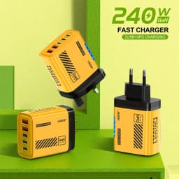 USB Type-C 5 portů Celkem 240W GaN Nabíječka Telefon Adaptér EU/US Nabíjecí Hlava Pro Xiaomi iPhone Huawei Samsung/Notebook/Tablety - náhled 4