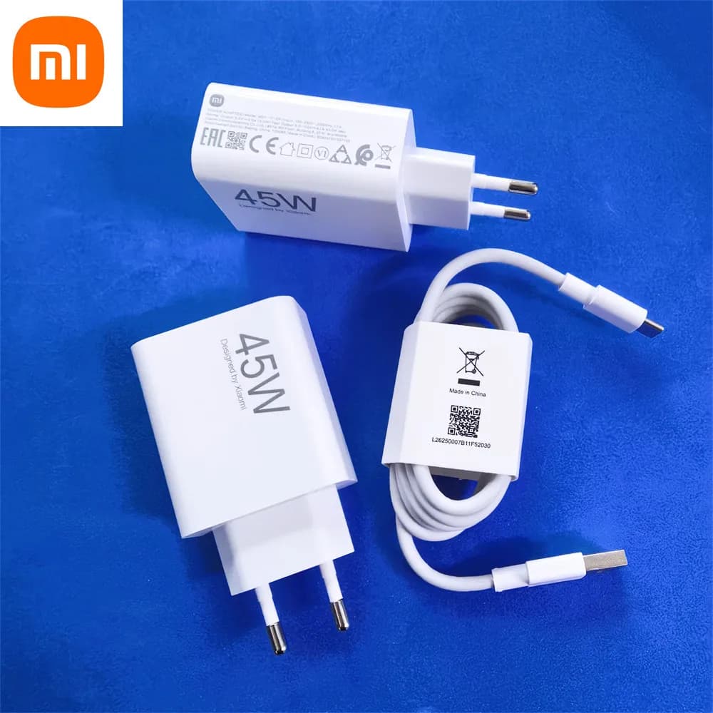 Xiaomi Redmi Note 14 13 Pro 45W Turbo nabíječka s rychlonabíječkou EU adaptérem typu C pro Mi 11T 10T 10 9 POCO X3 NFC X4 GT M5S M6