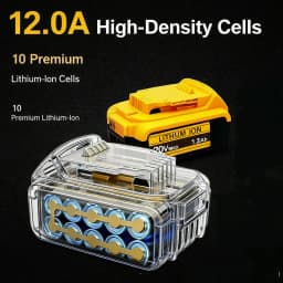 Sada 2 kusů pro DEWALT 20V nabíječku baterií DCB205 12Ah, DCB112 rychlonabíječka pro všechny 20V Max XR pro DEWALT 18V baterie ASTools - náhled 3