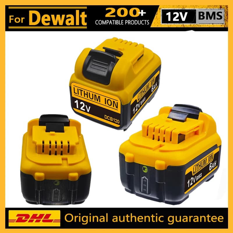 Pro lithium-iontové baterie DeWalt 12V🔋, 5,0 Ah 6,0 Ah, DCB120 DCB123, DCB125, DCB124, DCB122, baterie do elektrického nářadí DCD710
