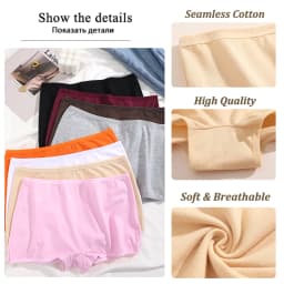 Dámské kalhotky, bavlněné bezešvé sportovní boxerky, spodní prádlo, dámské jednobarevné kalhotky, útulné spodní prádlo, intimní kalhotky XS-XL - náhled 4