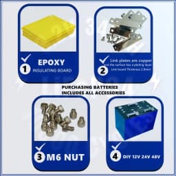 Nová 3,2V 340AH Lifepo4 baterie třídy A 3C s vysokým výkonem, DIY 12V 24V 48V EV RV solární dobíjecí baterie, bezcelní - náhled 6