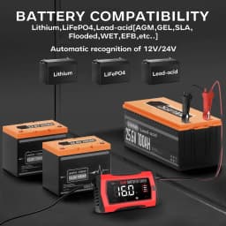 12V/16A 24V/10A nabíječka do auta pro lithiové LiFePO4 olověné baterie 6V 12V 24V AGM gelové RV SUV ATV inteligentní nabíječka a údržbář - náhled 5