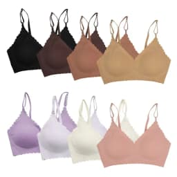 2pcs Women Ice Silk seamless Bra Female Wave Underwear Lady Sexy No Steel Ring Fitness Run Vest Yoga