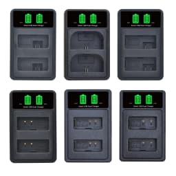 Pickle Power LP-E5 LP-E6 LP-E8 LP-E10 LP-E12 LP-E17 NB-6L NB-7L NB-10L NB-13L Dual USB Charger for C