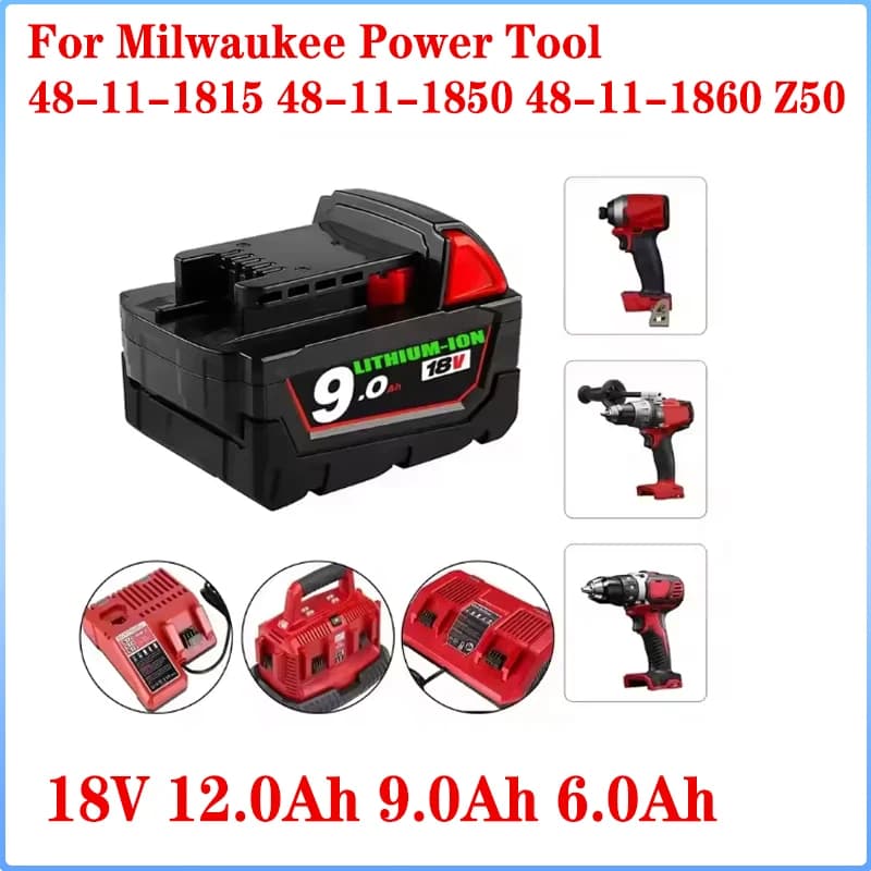18V 12,0Ah vhodné pro Milwaukee M18 48-11-1815 2604-22 2604-20 2708-22 2607-22 baterie pro elektrické nářadí
