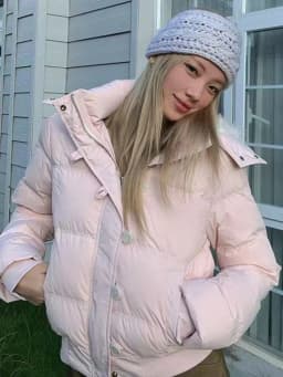 Japonská nová kawaii patchworková elegantní prošívaná bunda podzim/zima sladká volná teplá bunda růžová Harajuku módní kapsy oblečení 2025 - náhled 2