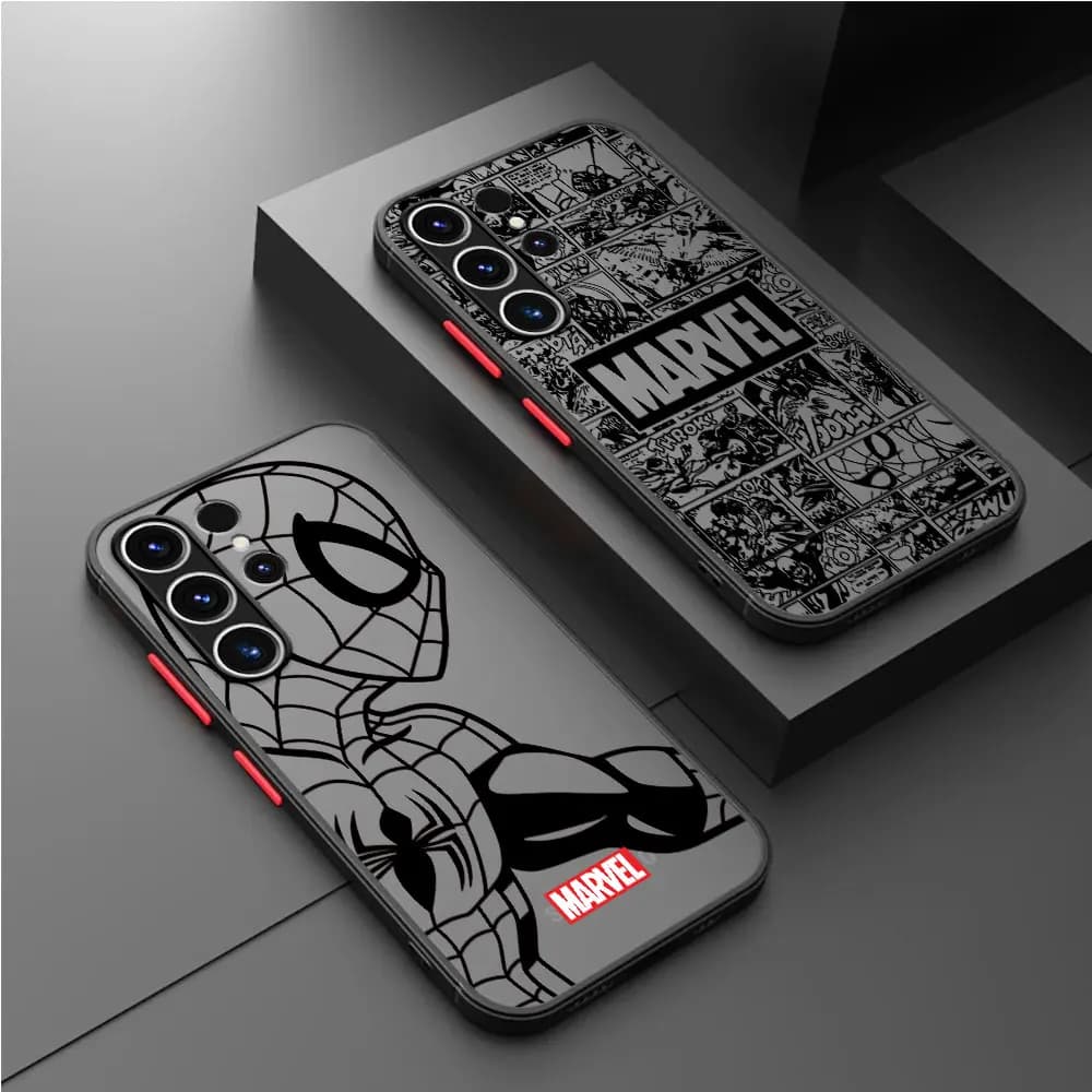 Silikonový kryt TPU Marvel Spiderman Ironman pro Samsung Galaxy S10 S21 Plus S22 5G S10 Lite S9 S20 FE S23 24 Ultra