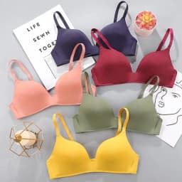 Women No Wire Push Up Seamless Bra Sexy Underwear Girls Students Breathable Thin 12 Colors Bras Fema
