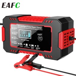 Eafc Universal Car Battery Charger 12V 8A 12V 6A Intelligent Pulse Repair Motorcycle Charger for Lea
