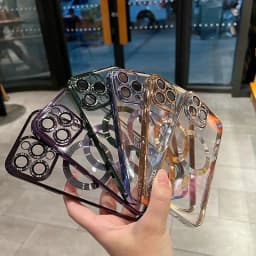 Luxusní průhledné bezdrátové nabíjecí pouzdro MagSafe pro iPhone 15 14 13 12 11 16 17 Pro Max Plus Air magnetický silikonový kryt - náhled 3