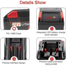 Pro Milwaukee 28V 12.0Ah M28 baterie Li-Ion Náhradní baterie pro Milwaukee 28V M28 48-11-2830 0730-20 Baterie do nářadí - náhled 3
