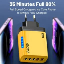 240W rychlonabíječka 5 v 1 GaN stolní nabíječka USB typu C rychlé nabíjení adaptér Quick Charge 3.0 pro iPhone Samsung Huawei - náhled 4