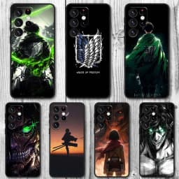Attack on Titan Eren Yeager Anime Cover For Samsung S25 S24 S23 S22 S21 S20 Lite FE Plus Ultra 5G Bl