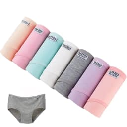 7Pcs/Lot Women's Panties Cotton Plus Size Underwear Girls Briefs Breathable Solid Color Panty Underp