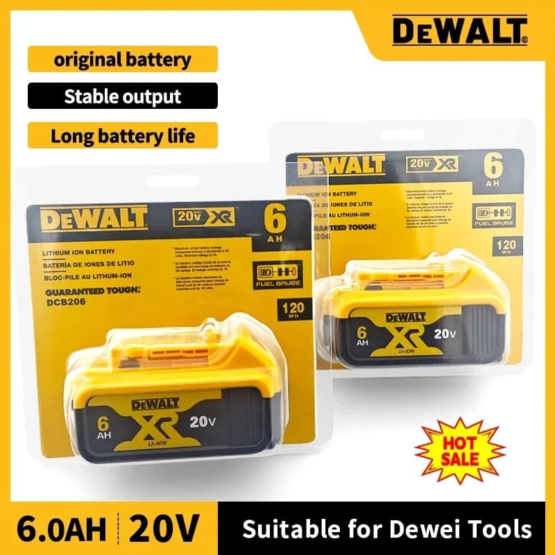 100% originální 20V 6,0Ah MAX baterie náhrada za elektrické nářadí DeWalt DCB184 DCB181 DCB182 DCB200 20V 5A 6A 18V 20V baterie.