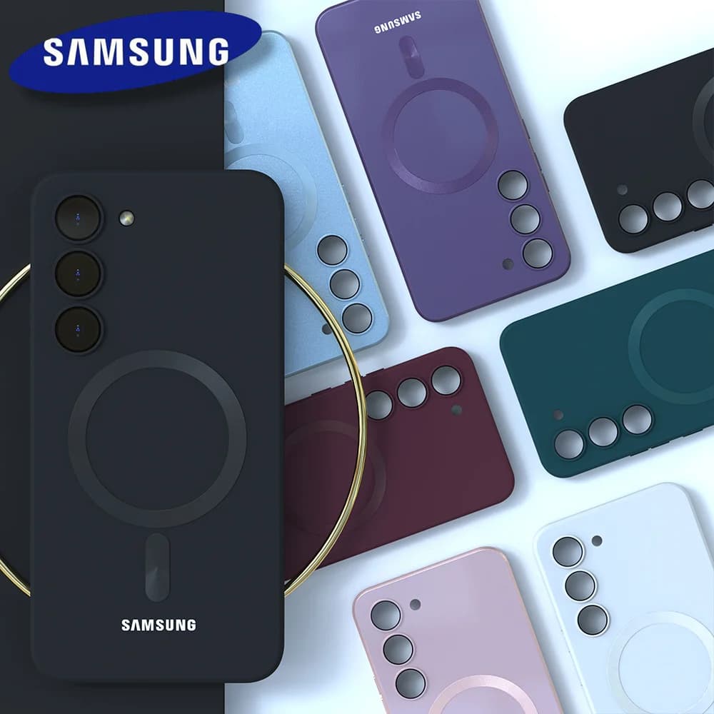 Luxusní měkký silikonový kryt MagSafe pro Samsung Galaxy S25 S24 S23 S22 Plus Ultra S24 FE S25 Edge Soft TPU nárazuvzdorný kryt