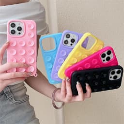Suction Cup Soft Silicone Phone Case For iPhone 16 Pro Max 17 13 14 11 12 15 Pro Max Plus Anti-Slip 