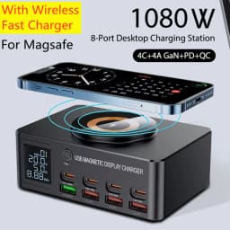 1080W GaN USB C Charger 8-Port Desktop Charger Type C 330W PD3.0 PPS QC3.0 Fast Charging for MacBook