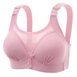 Women Plus Size 36-44 Comfortable No Steel Fashion Bralette Tops Middle Aged Lingerie Soft Solid Pus