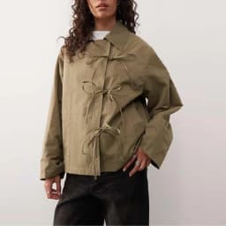 Stylové a cool bundy, motýlek, volný klopový kabát s kapsou, ležérní vintage dámské elegantní všestranné svrchní oblečení, podzimní dámské oblečení - náhled 2
