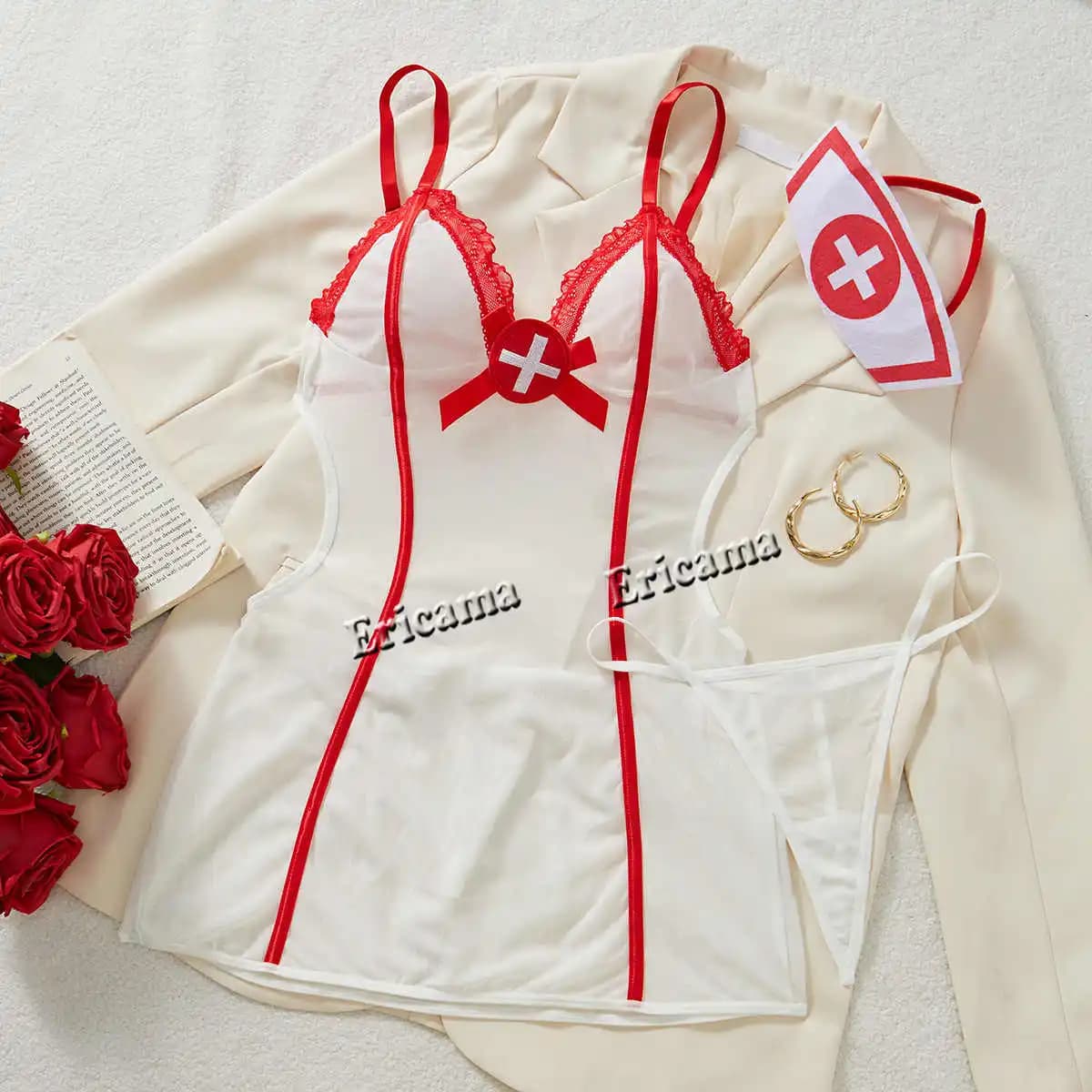 Cosplay spodní prádlo Set Sexy erotická podprsenka a kalhotky Set Dámské spodní prádlo Babydoll Push Up bezešvé spodní prádlo Exotické sady