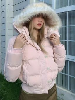 Japanese New Kawaii Patchwork Chic Padded Jacket Autumn Winter Sweet Loose Warm Coat Pink Harajuku F