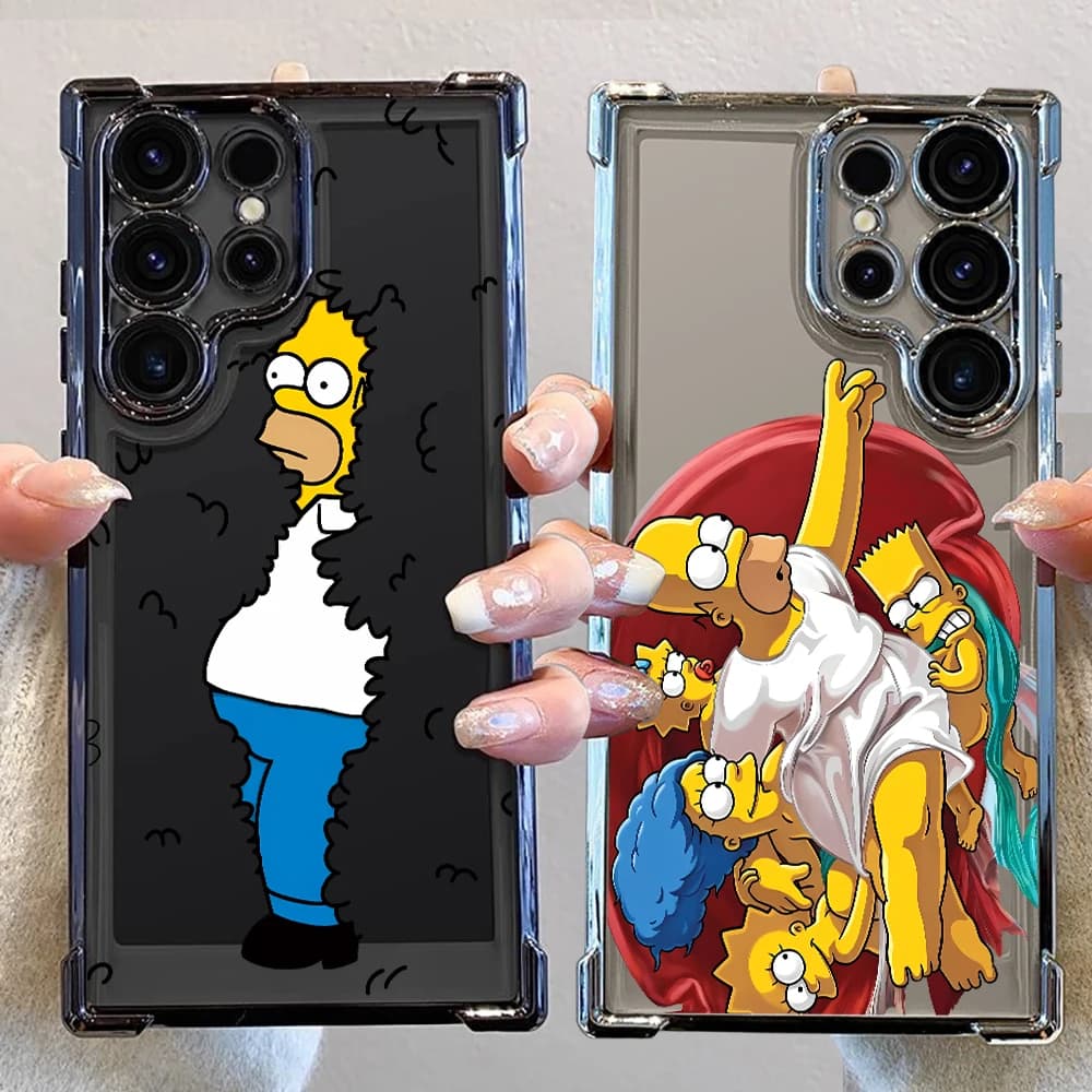Pouzdro na telefon s kresleným motivem Simpsonových pro Samsung Galaxy S25 S24 S23 Ultra S20 FE S21 S22 Plus S23 FE Note 20 Ultra měkké