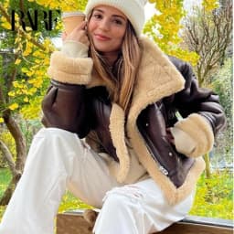 2025 New Autumn Winter Women Faux Lamb Fur Short Jacket Vintage Female Moto Biker Zipper Thick Warm 