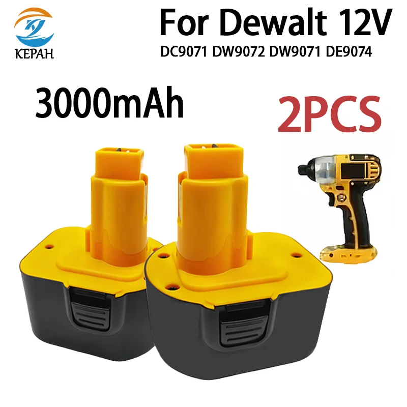 Baterie 12V 3000mAh pro nářadí Dewalt DE9074 DC9071 DE9037 DE9071 DE9075 DW9071 DW9072 DW9074 DC727 DC756 DC980 DC981 DW0