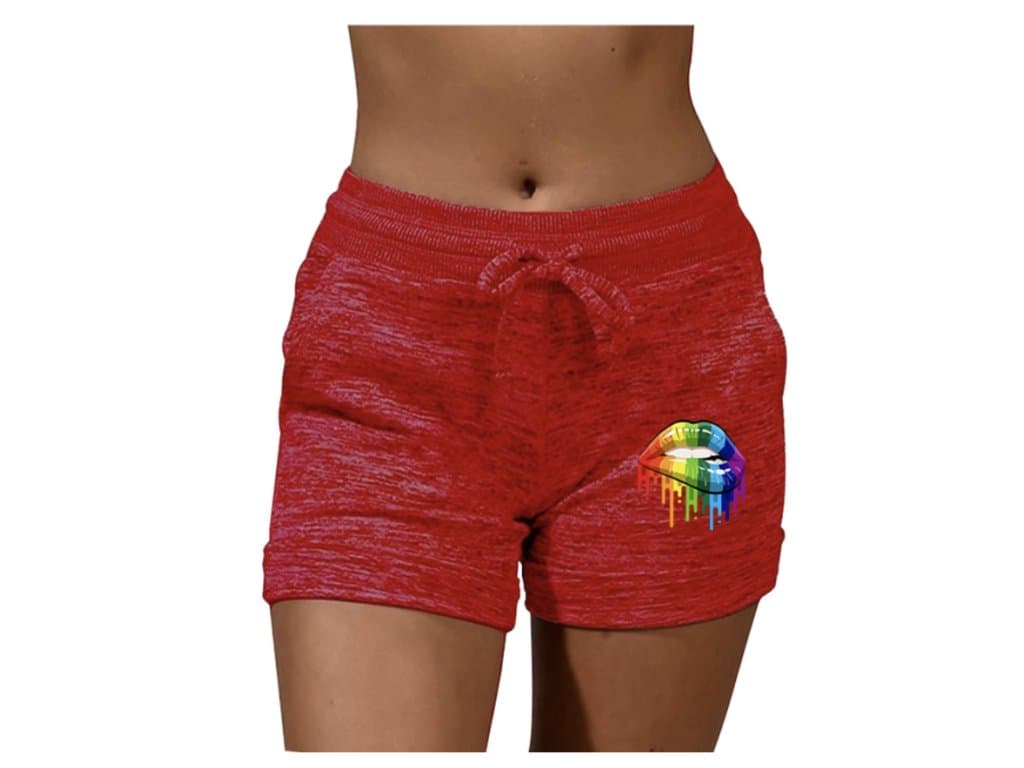 Letní dámské bezešvé šortky Kiss červené