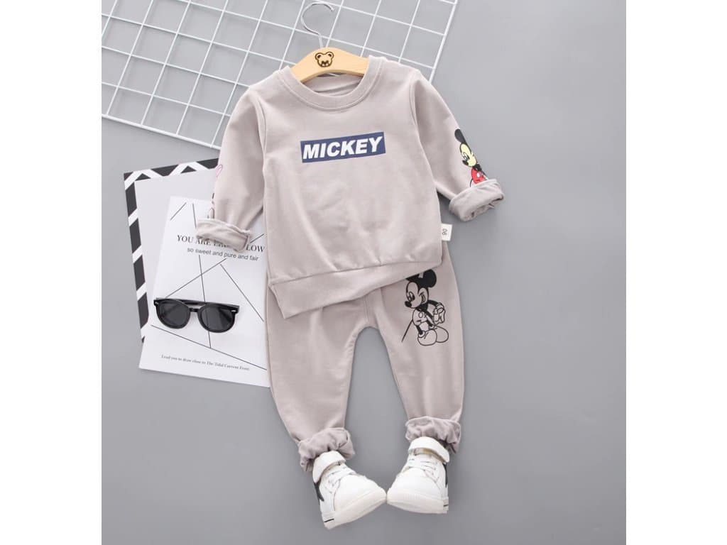 Dětský set mikina a tepláky - Mickey mouse šedý