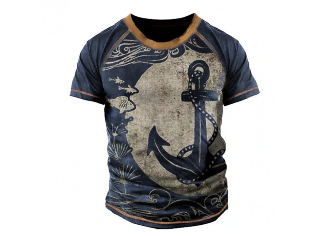 Pánské tričko 3D Vintage Kotva