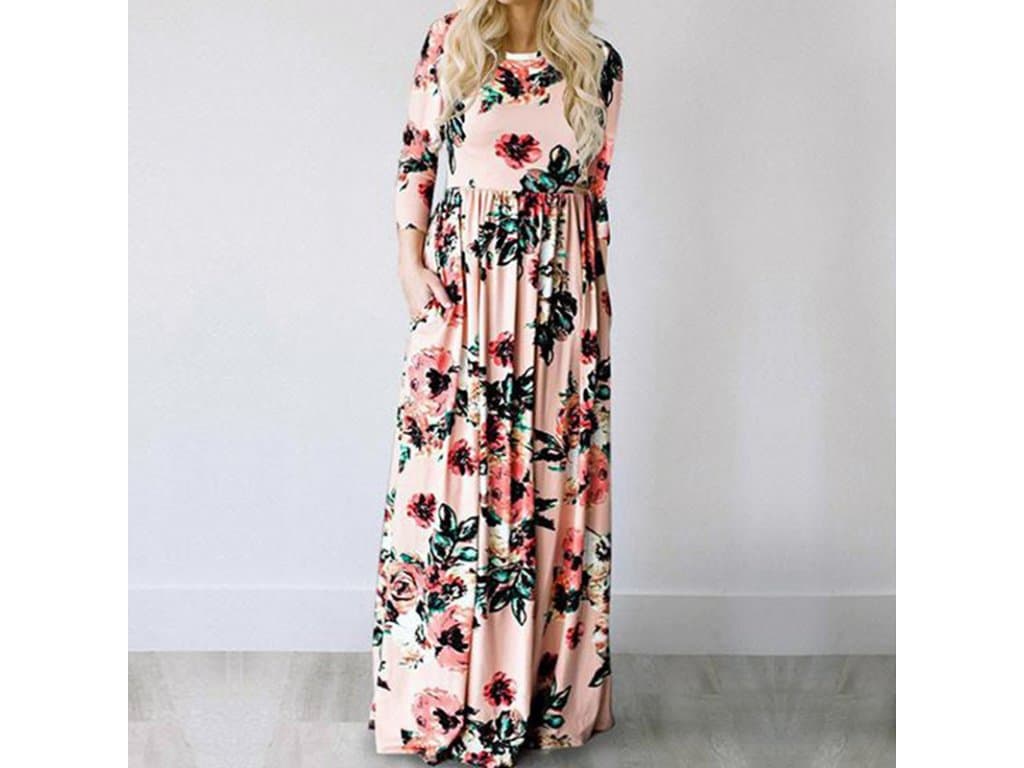 Dámské letní maxi šaty lososové