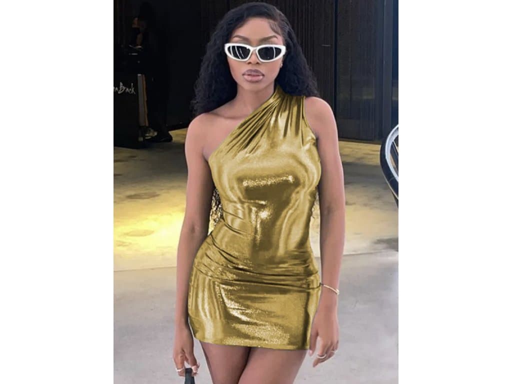 Mini šaty Léto Sexy Party klub zlaté