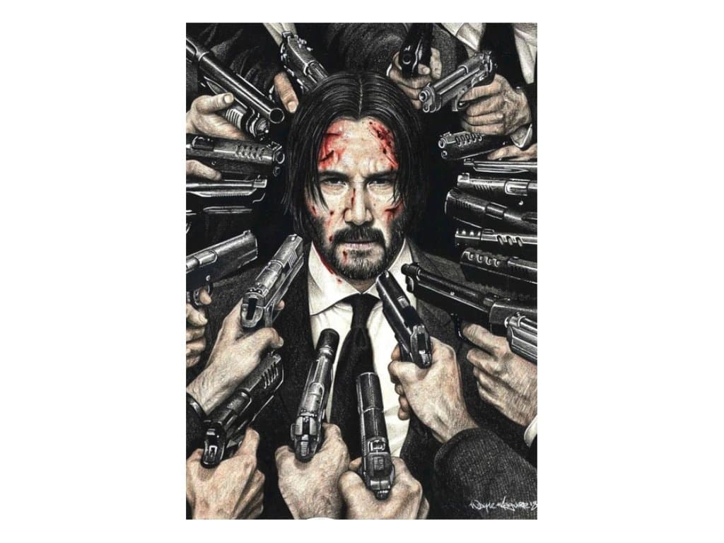 Plakát John wick zbraně