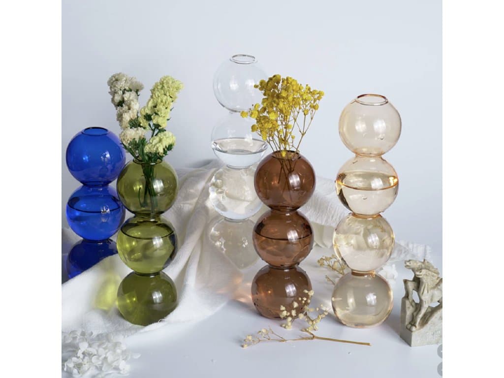 Bublinová váza skleněná váza