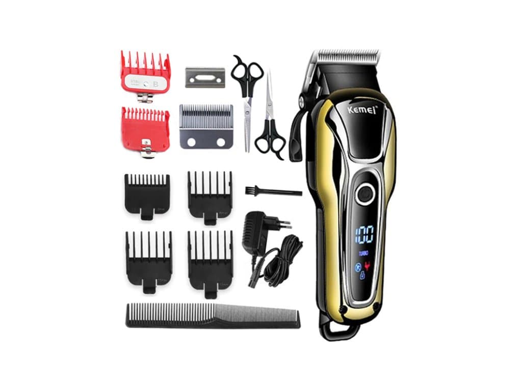 Strojek na vlasy LCD displej Kemei