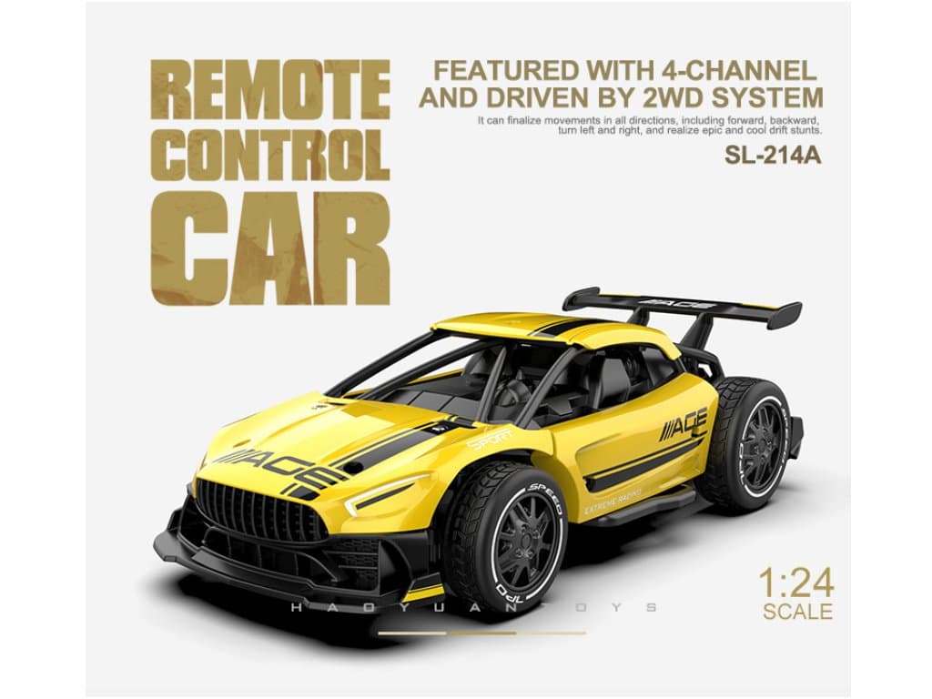 RC kovové auto na Dálkové ovládání závodní žluté