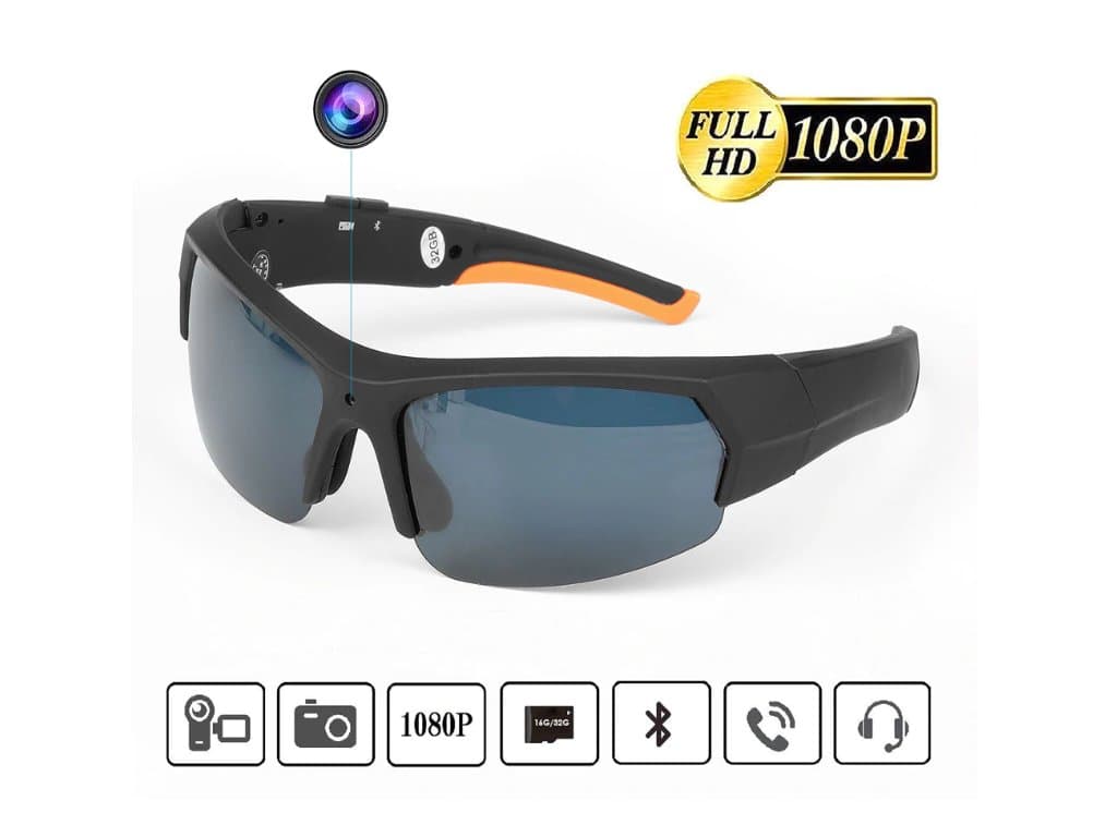 Inteligentní brýle s kamerou a mikrofonem Bluetooth HD1080P