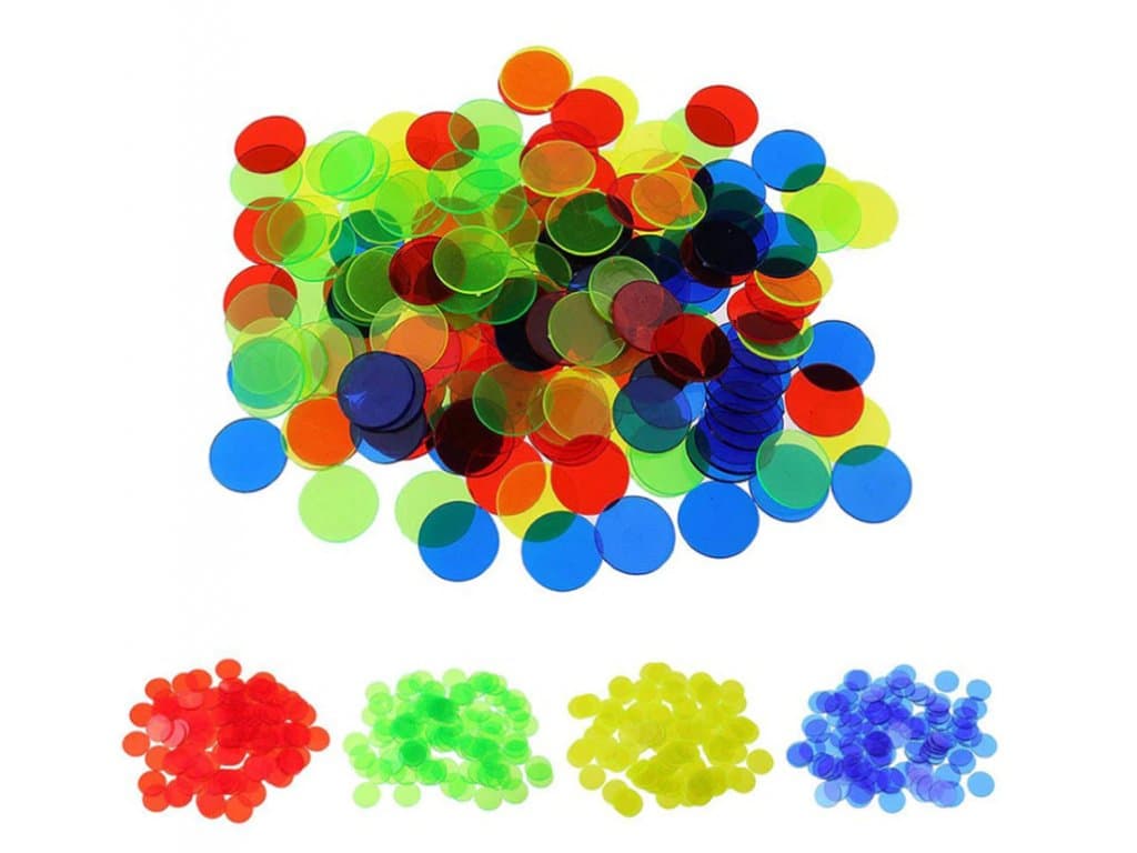 100ks plastové pokerové žetony Kasino Bingo 4 barvy